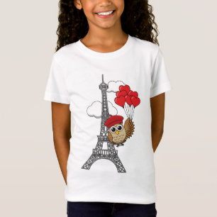 Camiseta Lechuza volando con globos cardíacos en París