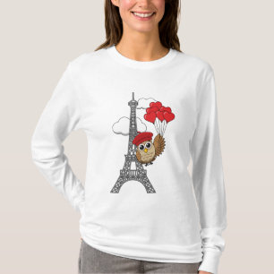 Camiseta Lechuza volando con globos cardíacos en París