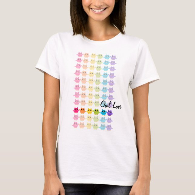 Camiseta Lechuzas arcoiris (Anverso)