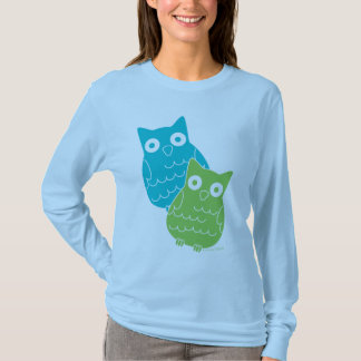 Camiseta Lechuzas azules y verdes