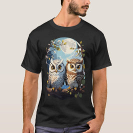 Camiseta Lechuzas bajo la luz de la luna