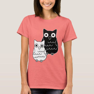 Camiseta Lechuzas blancas y negras