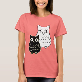 Camiseta Lechuzas blancas y negras