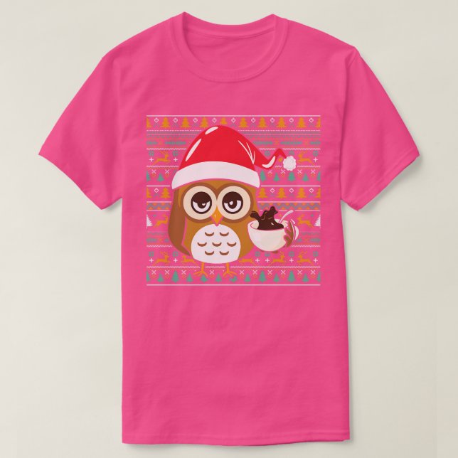 Camiseta Lechuzas con café (Diseño del anverso)
