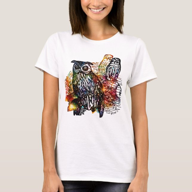 Camiseta Lechuzas cósmicas (Anverso)