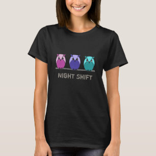 Camiseta Lechuzas de Personalizado Verde azulado morado - T