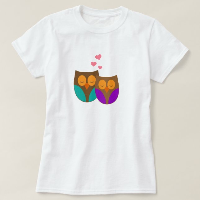 Camiseta Lechuzas en un nido (Diseño del anverso)