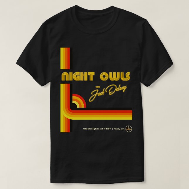 Camiseta Lechuzas Nocturnas Con Delroy Station Break IBC (Diseño del anverso)