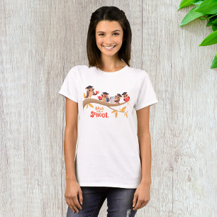 Camiseta Lechuzas pequeñas de vuelta a la graduación escola