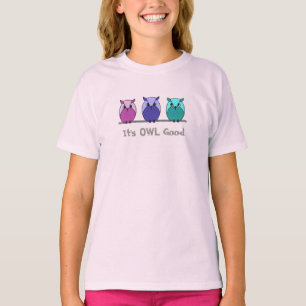 Camiseta Lechuzas Personalizados Verde azuladas púrpuras y