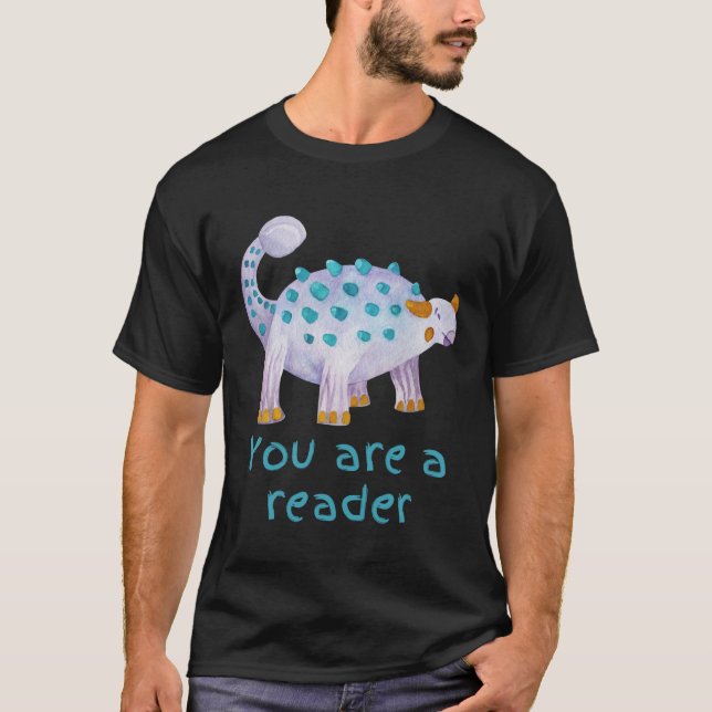 Camiseta Lector de dinosaurios del Día Mundial del Libro (Anverso)