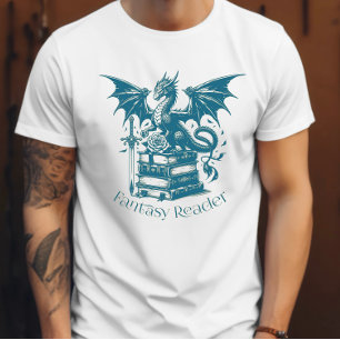 Camiseta Lector de fantasía de Dragon and Books