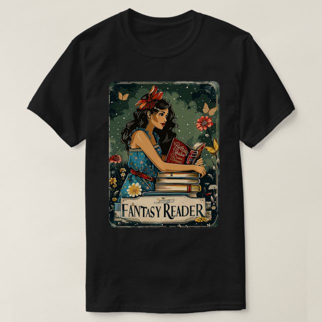Camiseta Lector de fantasías de libro captado literalmente  (Diseño del anverso)