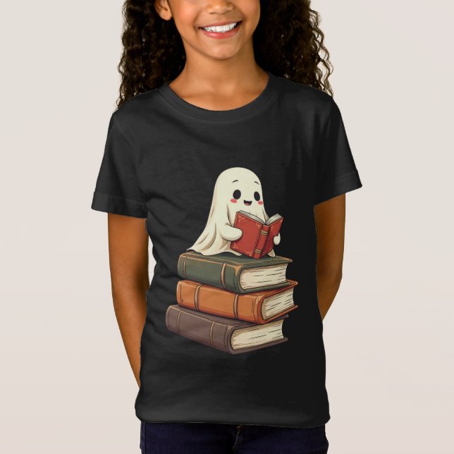 Camiseta Lector de fantasma feliz - Lector de libros divert (Anverso)