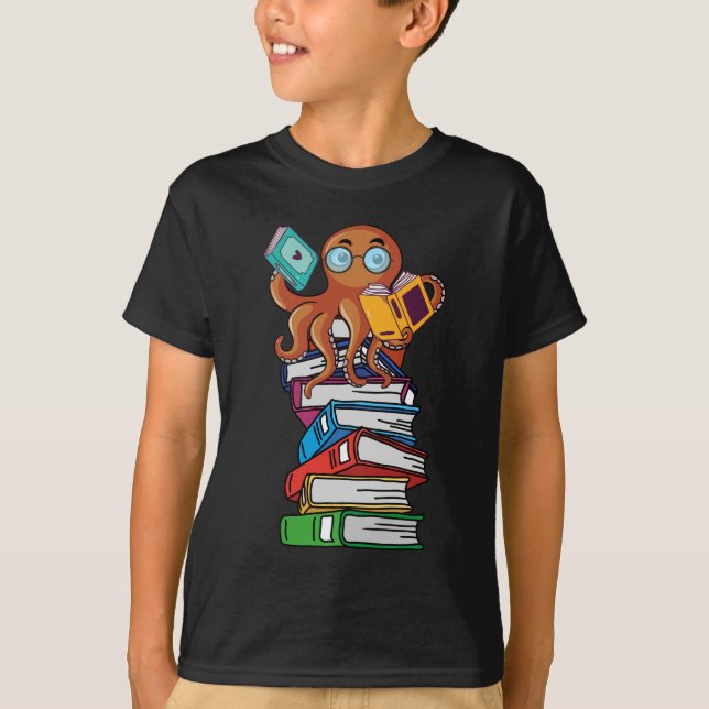 Camiseta Lector de humor de la biblioteca Kraken para leer  (Anverso)