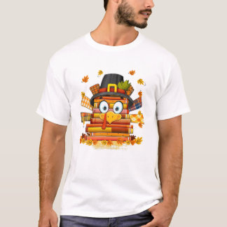 Camiseta Lector de libros bibliotecarios Funny Turkey Thank