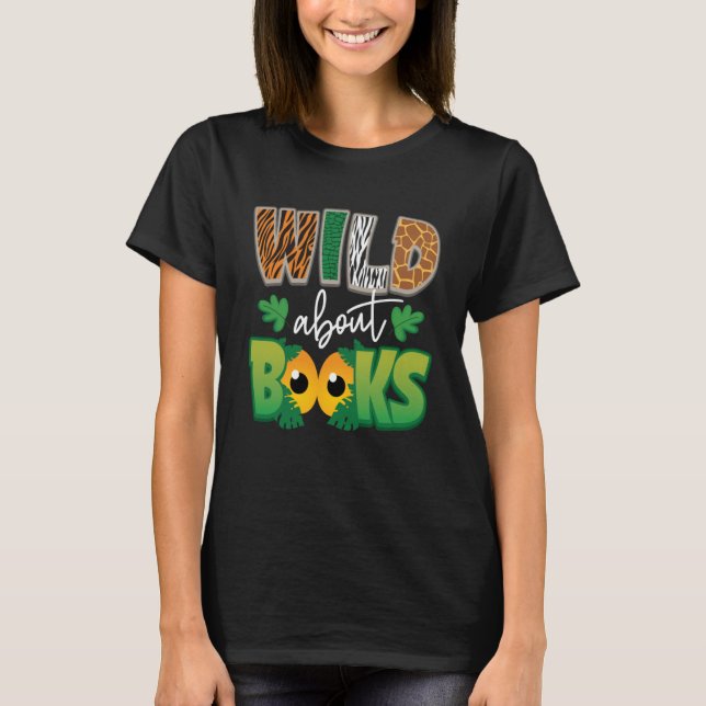 Camiseta Lector de libros de gusanos de libros Wild About B (Anverso)