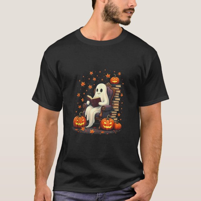 Camiseta Lector de libros fantasma leyendo libro Lover prof (Anverso)