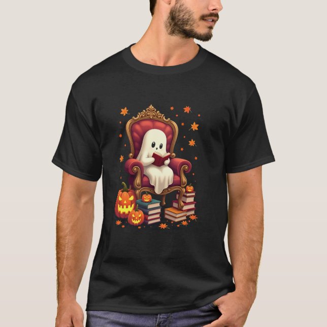 Camiseta Lector de libros fantasma leyendo libro Lover prof (Anverso)