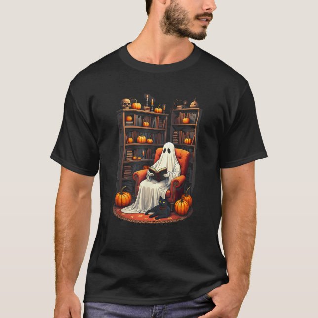 Camiseta Lector de libros fantasma leyendo libro Lover prof (Anverso)