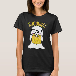 Camiseta Lector de libros Nerd Halloween Ghost Reading Book