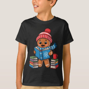 Camiseta Lector de Navidad Gusano de Libros Pan de Jengibre