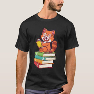 Camiseta Lector de Panda Rojo Pandas Libro Gusano de libros
