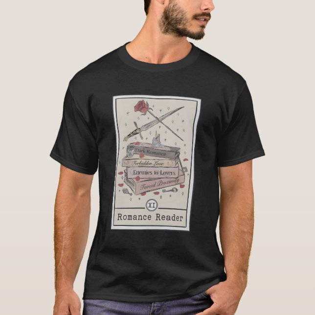 Camiseta Lector de rosas oscuras Tarot Card Bookish Smut Re (Anverso)