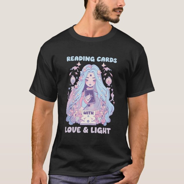 Camiseta Lector De Tarjetas Tarot Con Amor Y Luz (Anverso)
