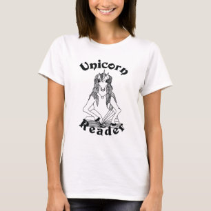 Camiseta Lector de unicornio Tee de mujer básico - Logo neg