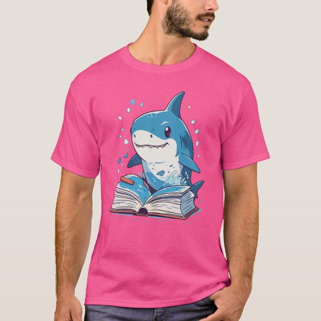 Camiseta Lector del libro de lectura de tiburones Marine An (Anverso)
