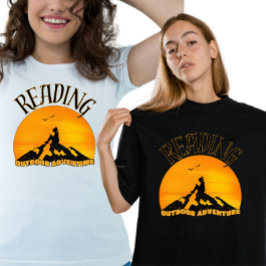 Camiseta Lector Salvaje Genial Atardecer Montaña
