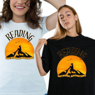 Camiseta Lector Salvaje Genial Atardecer Montaña