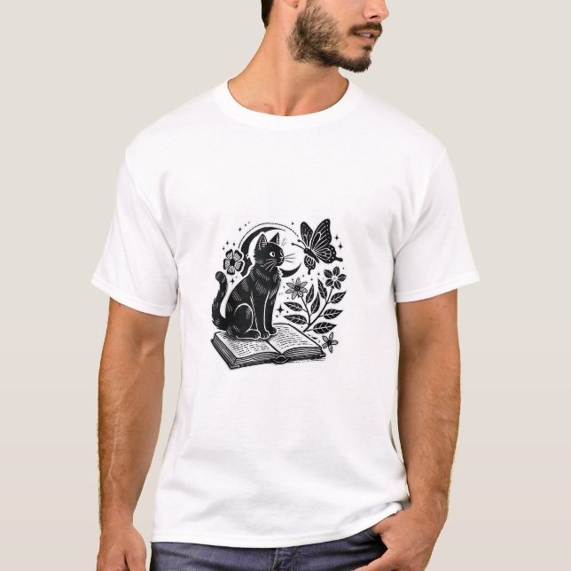 Camiseta Lectores de libros para gatos Bookwors Booknerds H (Anverso)