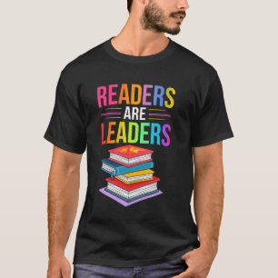 Camiseta Lectores Son Líderes Arte De Libro Colorido