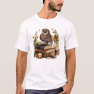 Camiseta Lectura de búho de Cottagecore