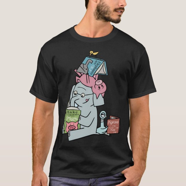 Camiseta Lectura De Elefantes Y Piggie (Anverso)