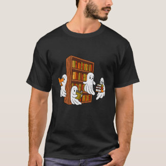 Camiseta Lectura de libros de fantasmas espeluznantes Bibli