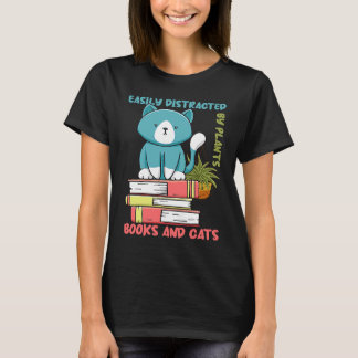 Camiseta Lectura de libros Fácilmente distraído por plantas