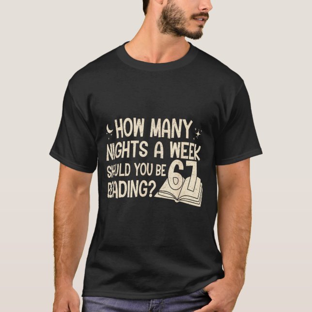 Camiseta Lectura Divertida 67 Seis Siete Meme Libro Engliea (Anverso)