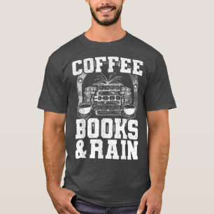 Camiseta Lecturas de libros de café y de libros de lluvia