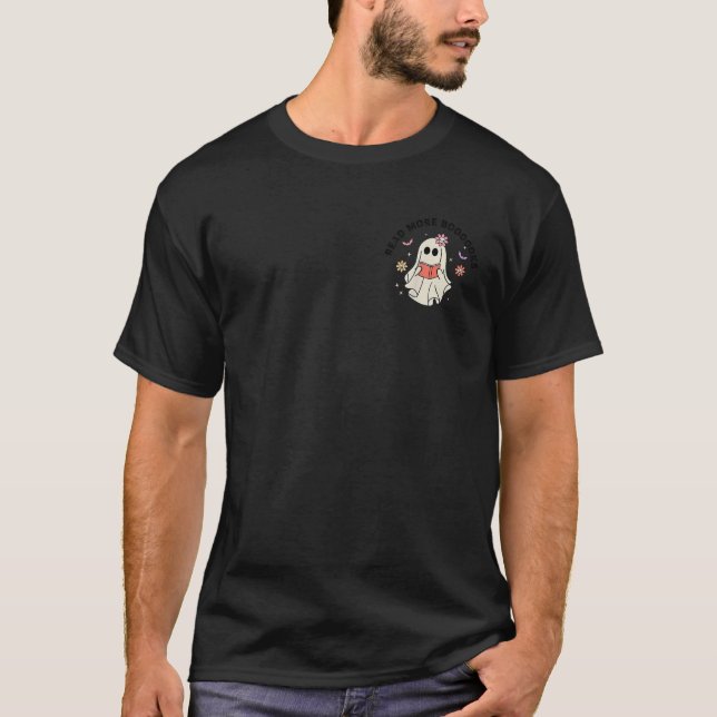 Camiseta Lecturas fantasma libros Leer más libros Halloween (Anverso)