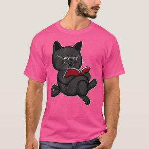Camiseta Lecturas gruesas de libros de gatos, libros de lec