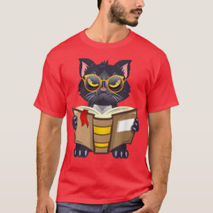 Camiseta Lecturas gruesas de libros de gatos, libros de lec