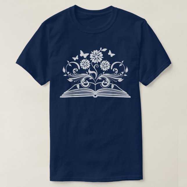 Camiseta Lecturas, libros, Chicas, niñas, profesora de flor (Diseño del anverso)