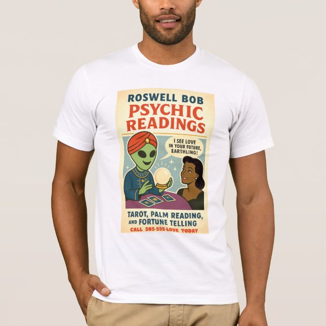 Camiseta Lecturas psíquicas Brunette Mujer Roswell Aliens (Anverso)