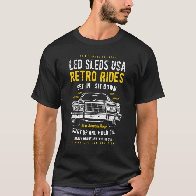 Camiseta Led Sleds Automotive Nostalgia Distressed Retro Ca (Anverso)