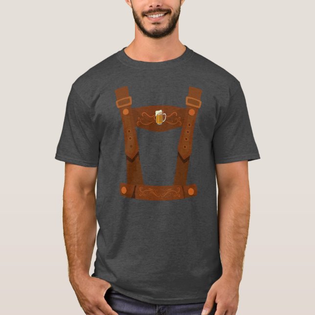 Camiseta Lederhosen Costume Oktoberfest Hombres Cerveza Ale (Anverso)