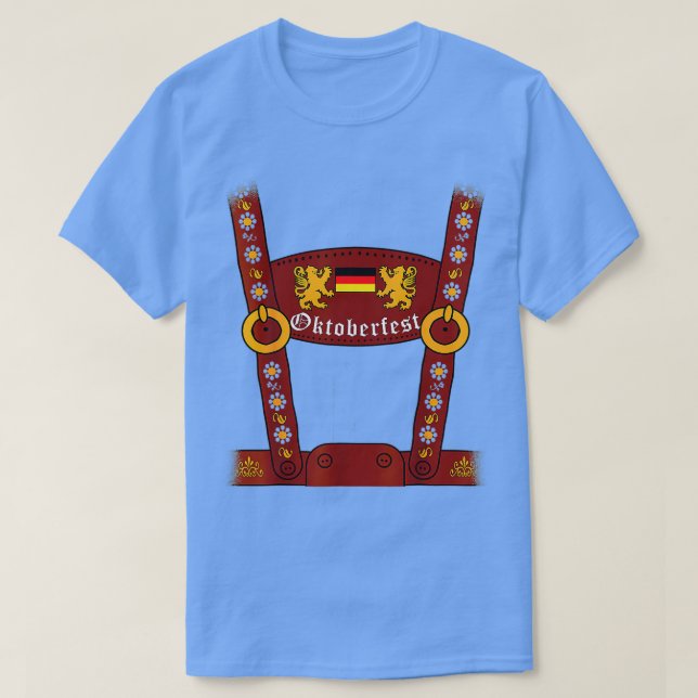 Camiseta Lederhosen Suspender Oktoberfest Halloween Bavari (Diseño del anverso)
