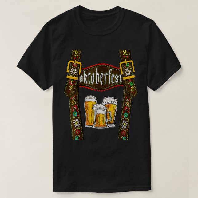 Camiseta Lederhosen Suspenders Oktoberfest Bavarian Munich (Diseño del anverso)